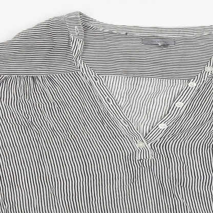Tex woman Womens Blue Striped  Basic Blouse Size 42
