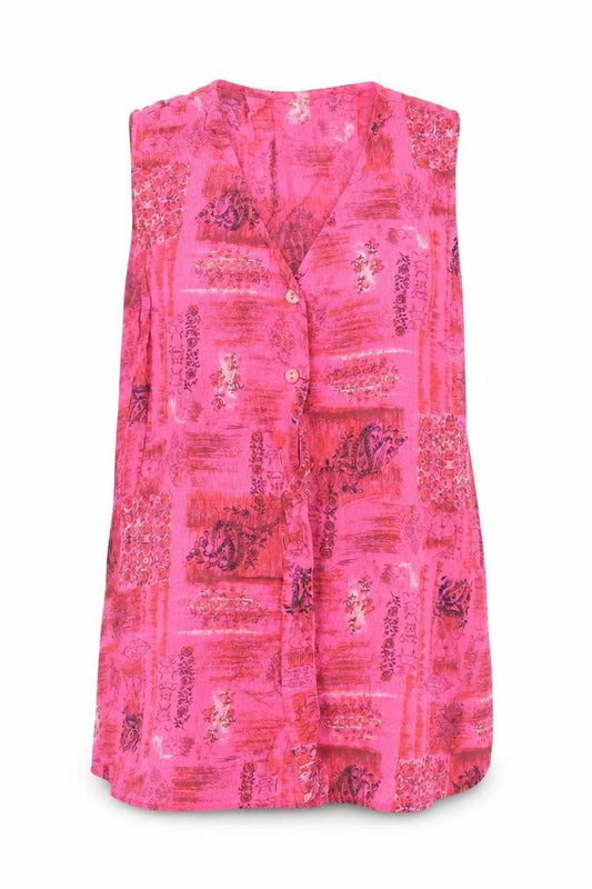 Isabelle Womens Pink Paisley  Basic Button-Up Size 12