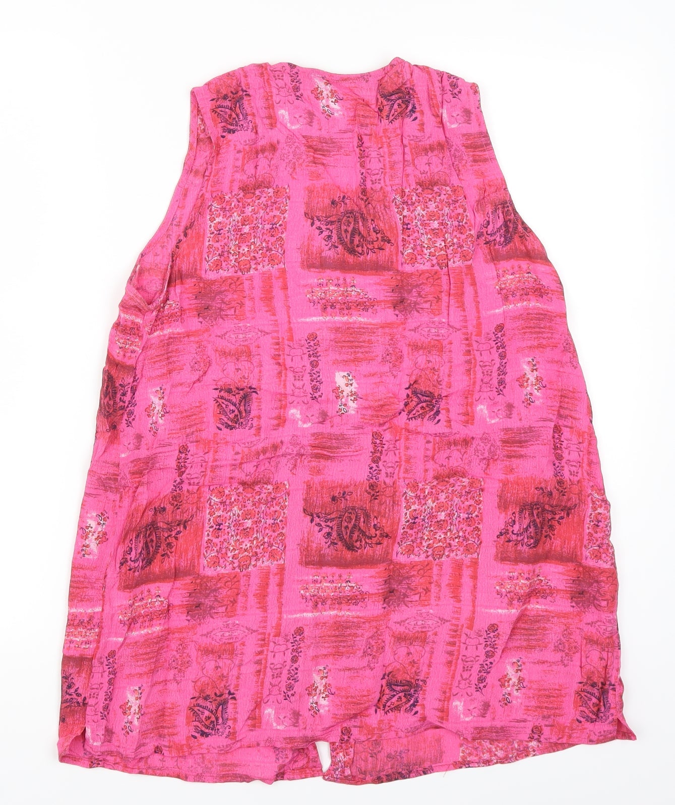 Isabelle Womens Pink Paisley  Basic Button-Up Size 12