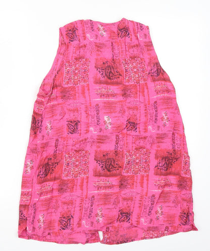 Isabelle Womens Pink Paisley  Basic Button-Up Size 12