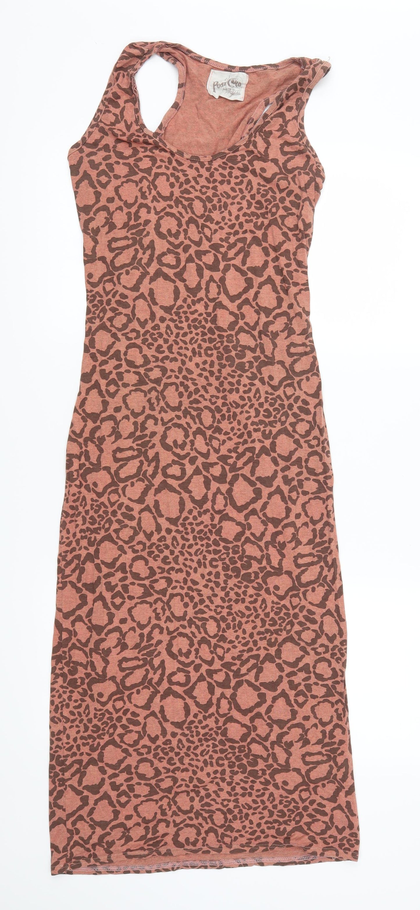Post Card Womens Pink Animal Print  Tank Dress  Size XS