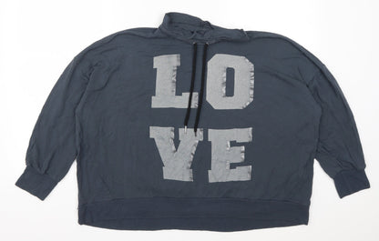 Postcard Womens Blue   Pullover Sweatshirt Size S  - Love