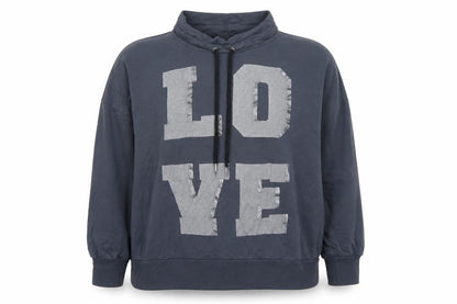 Postcard Womens Blue   Pullover Sweatshirt Size S  - Love