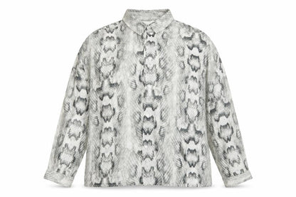 H&M Womens Grey Animal Print  Basic Button-Up Size 8