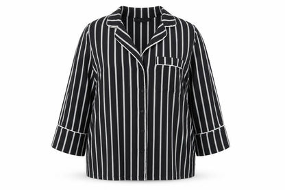 Atmosphere Womens Black Striped  Basic Button-Up Size 12