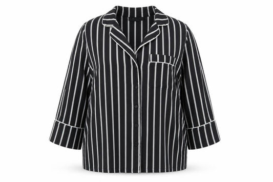 Atmosphere Womens Black Striped  Basic Button-Up Size 12