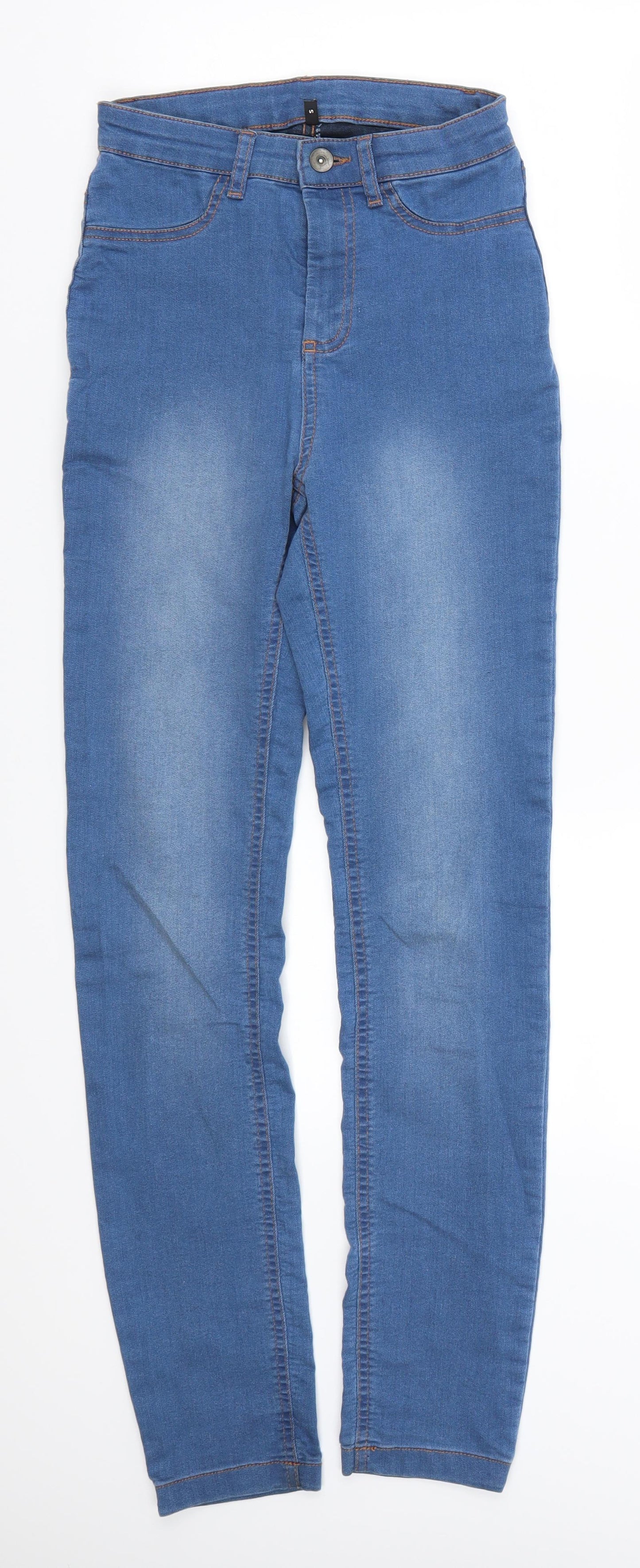 Womens UK Size S Preworn Regular Fit Skinny Blue Jeans