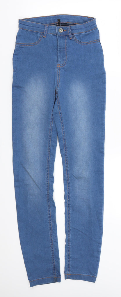 Womens UK Size S Preworn Regular Fit Skinny Blue Jeans