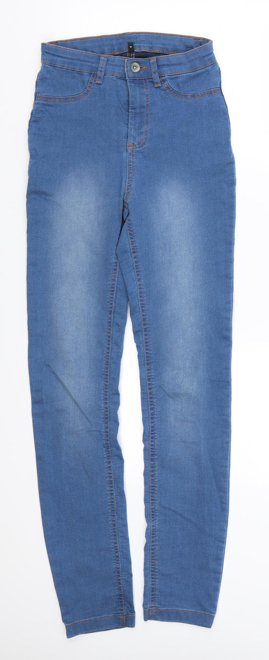 Womens UK Size S Preworn Regular Fit Skinny Blue Jeans