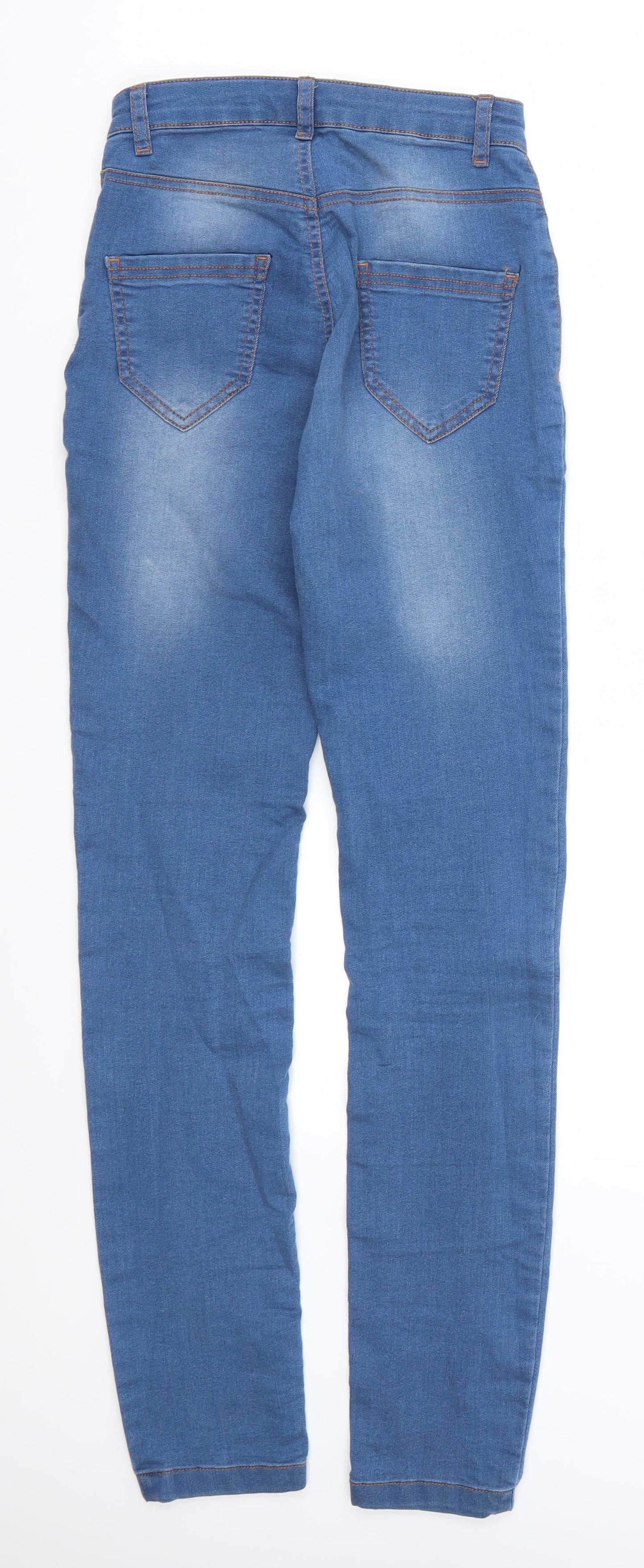 Womens UK Size S Preworn Regular Fit Skinny Blue Jeans