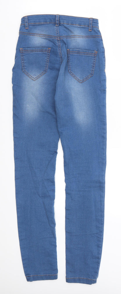Womens UK Size S Preworn Regular Fit Skinny Blue Jeans