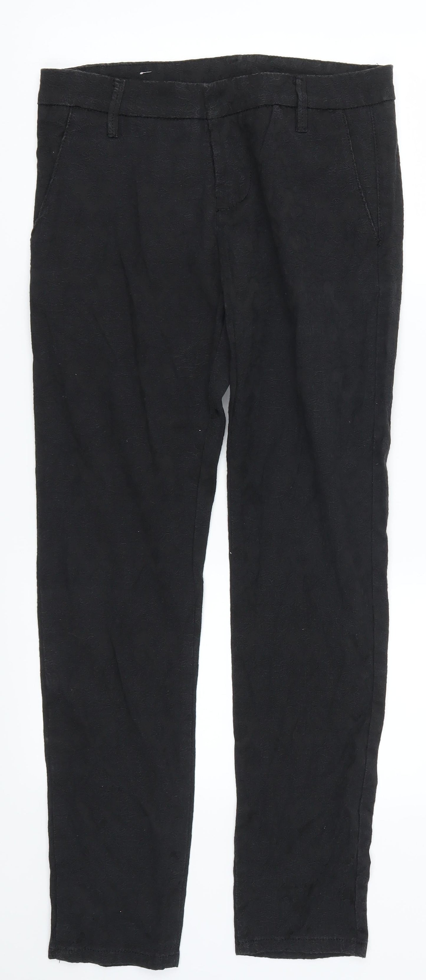 Womens UK Size M Preworn Regular Fit  Black Trousers