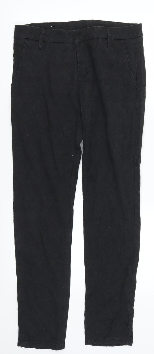 Womens UK Size M Preworn Regular Fit  Black Trousers