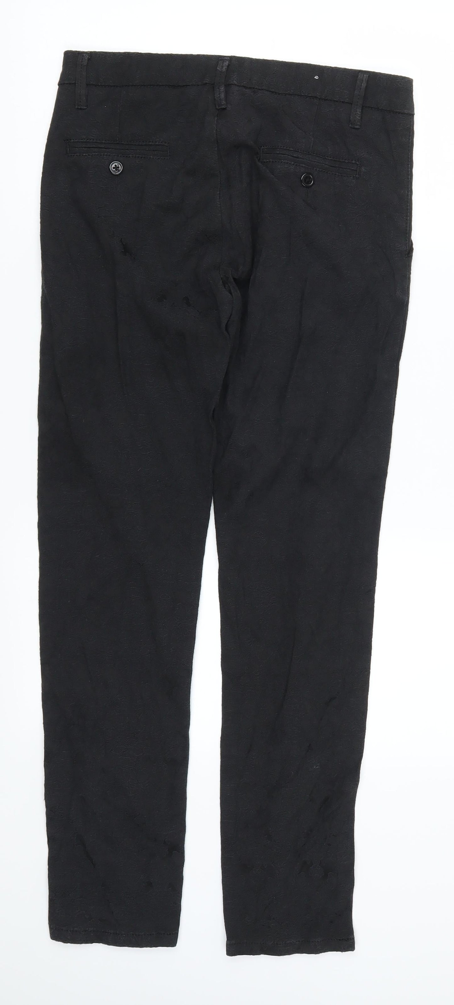 Womens UK Size M Preworn Regular Fit  Black Trousers