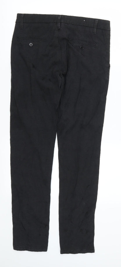 Womens UK Size M Preworn Regular Fit  Black Trousers