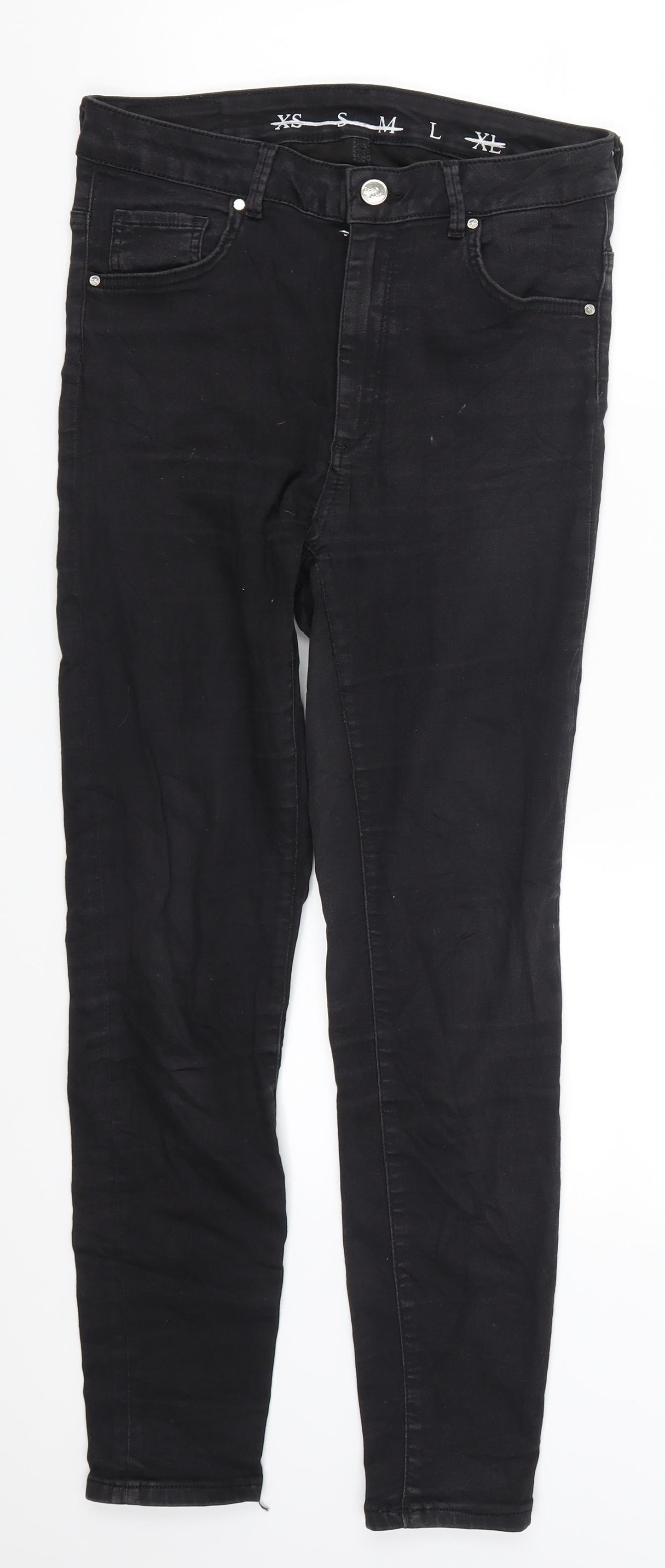 Never Denim Womens Black  Denim Skinny Jeans Size L L26.5 in