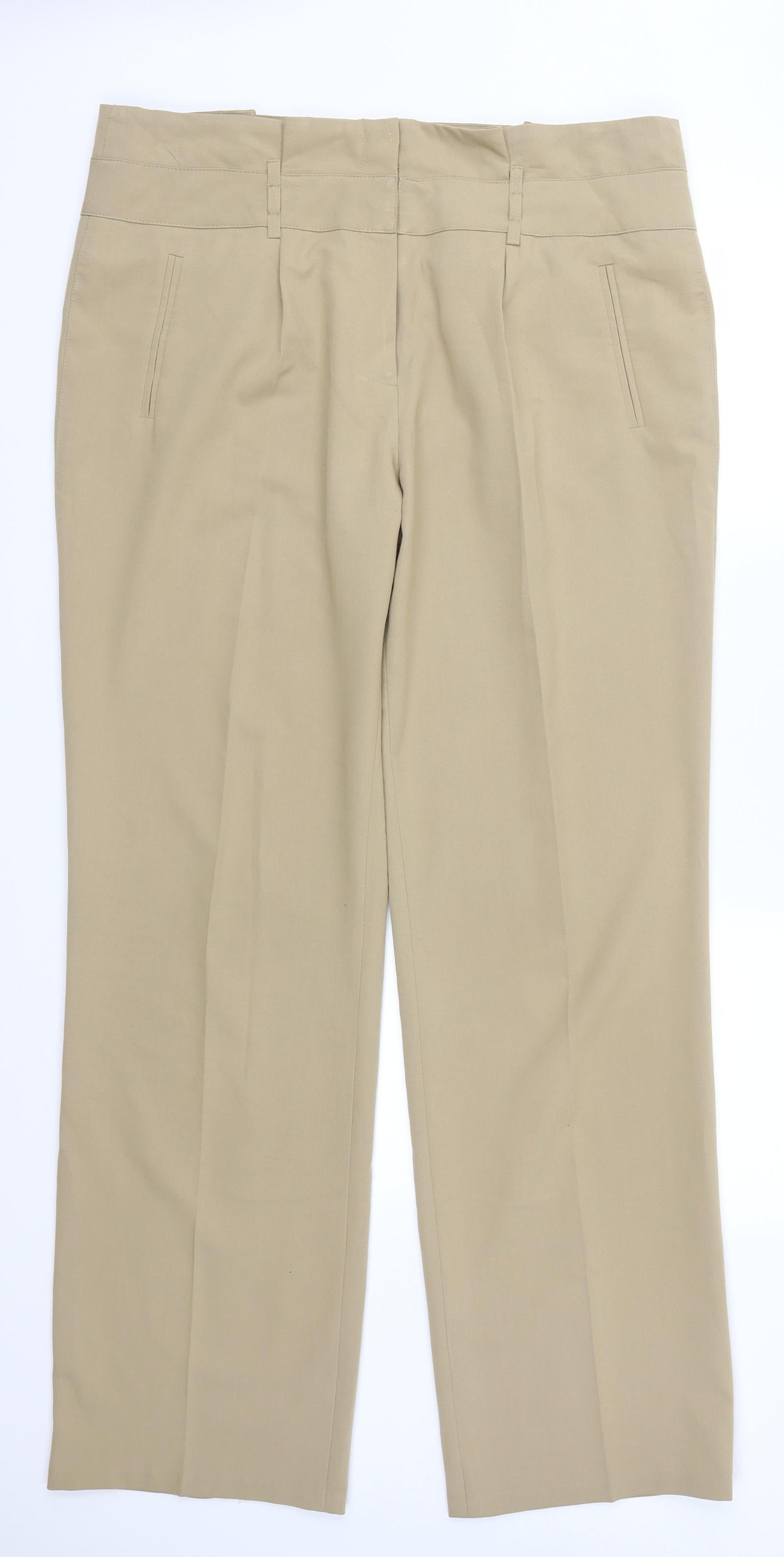 Femme Womens Beige   Trousers  Size 14 L31.5 in