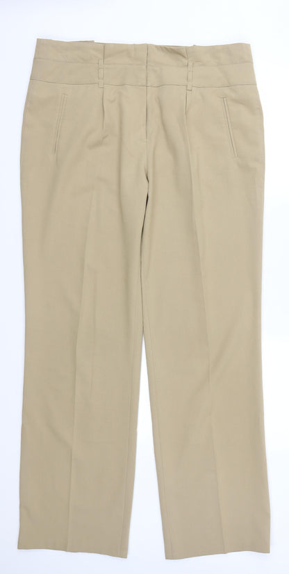 Femme Womens Beige   Trousers  Size 14 L31.5 in