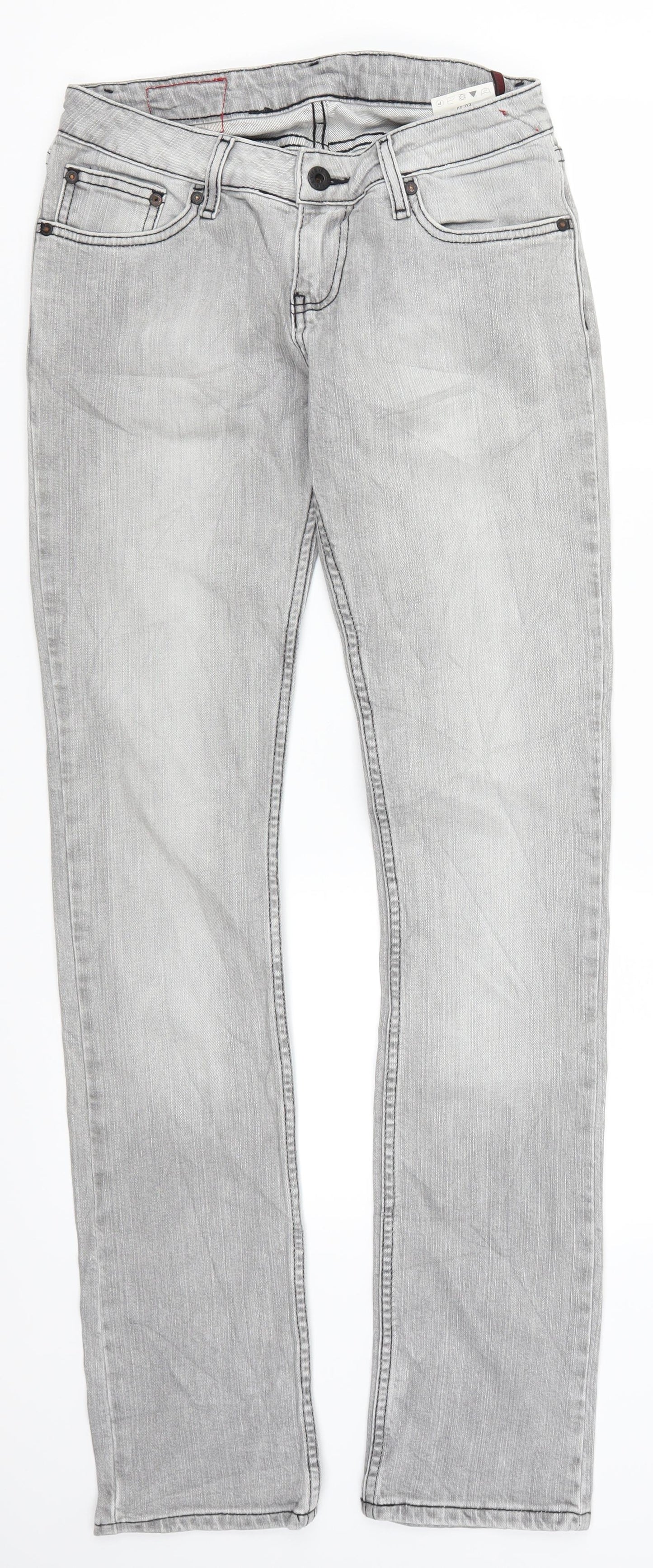 Womens UK Size 28 in Review Regular Fit Straight Grey Jeans