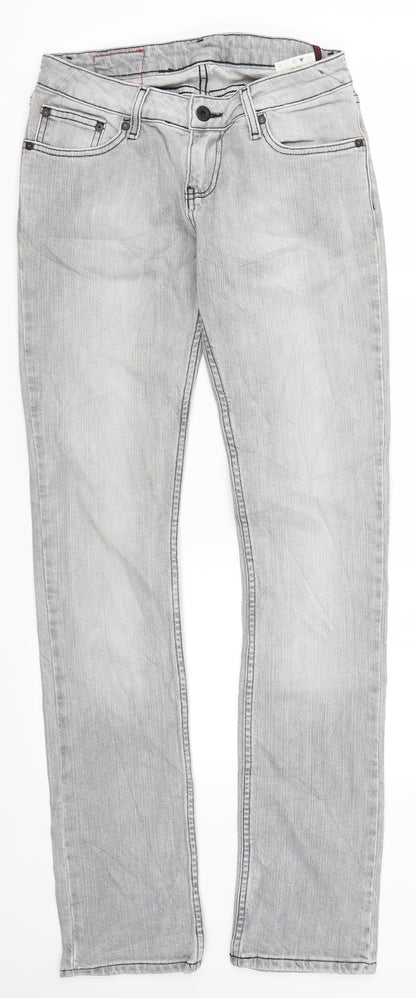 Womens UK Size 28 in Review Regular Fit Straight Grey Jeans