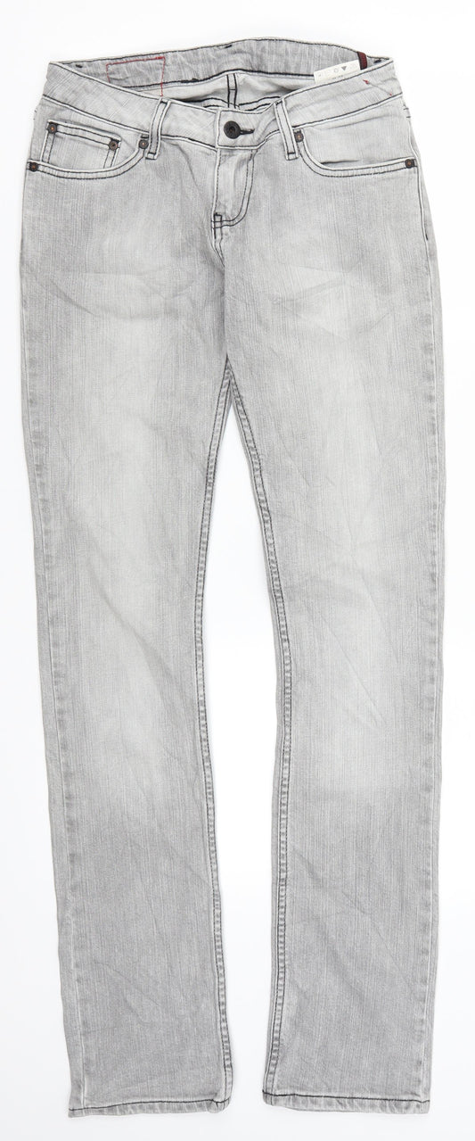 Womens UK Size 28 in Review Regular Fit Straight Grey Jeans