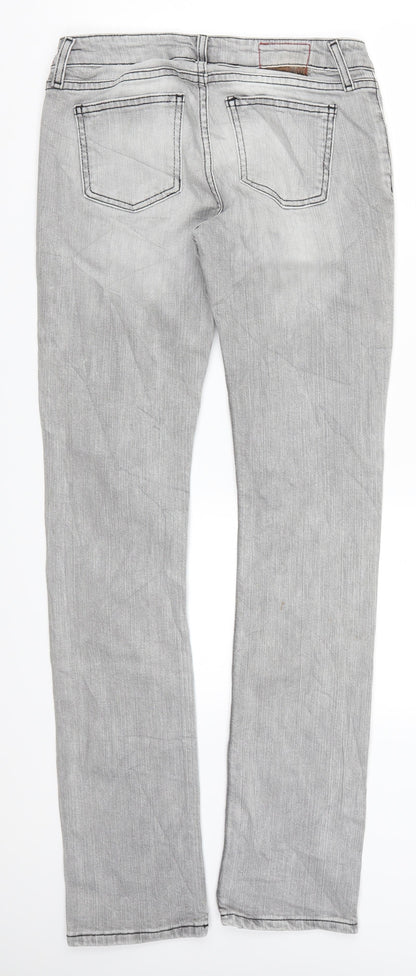 Womens UK Size 28 in Review Regular Fit Straight Grey Jeans