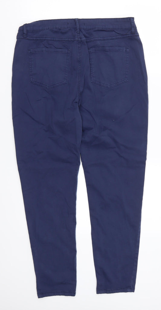 Womens UK Size 32 in Marks and Spencer Regular Fit Chino Blue Trousers