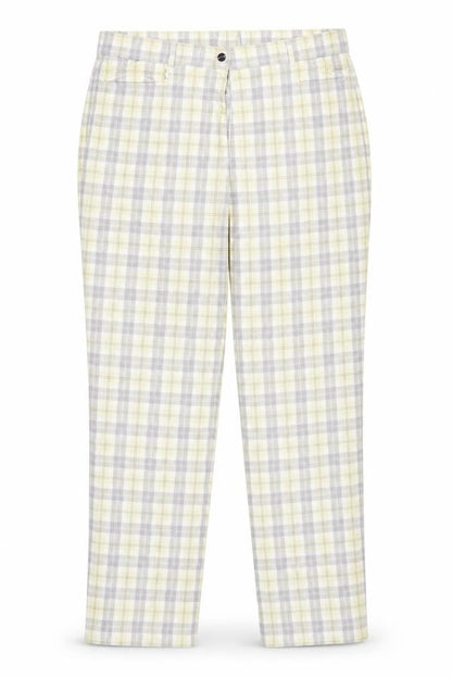 Zefrees Womens Yellow Check  Trousers  Size 14 L20 in
