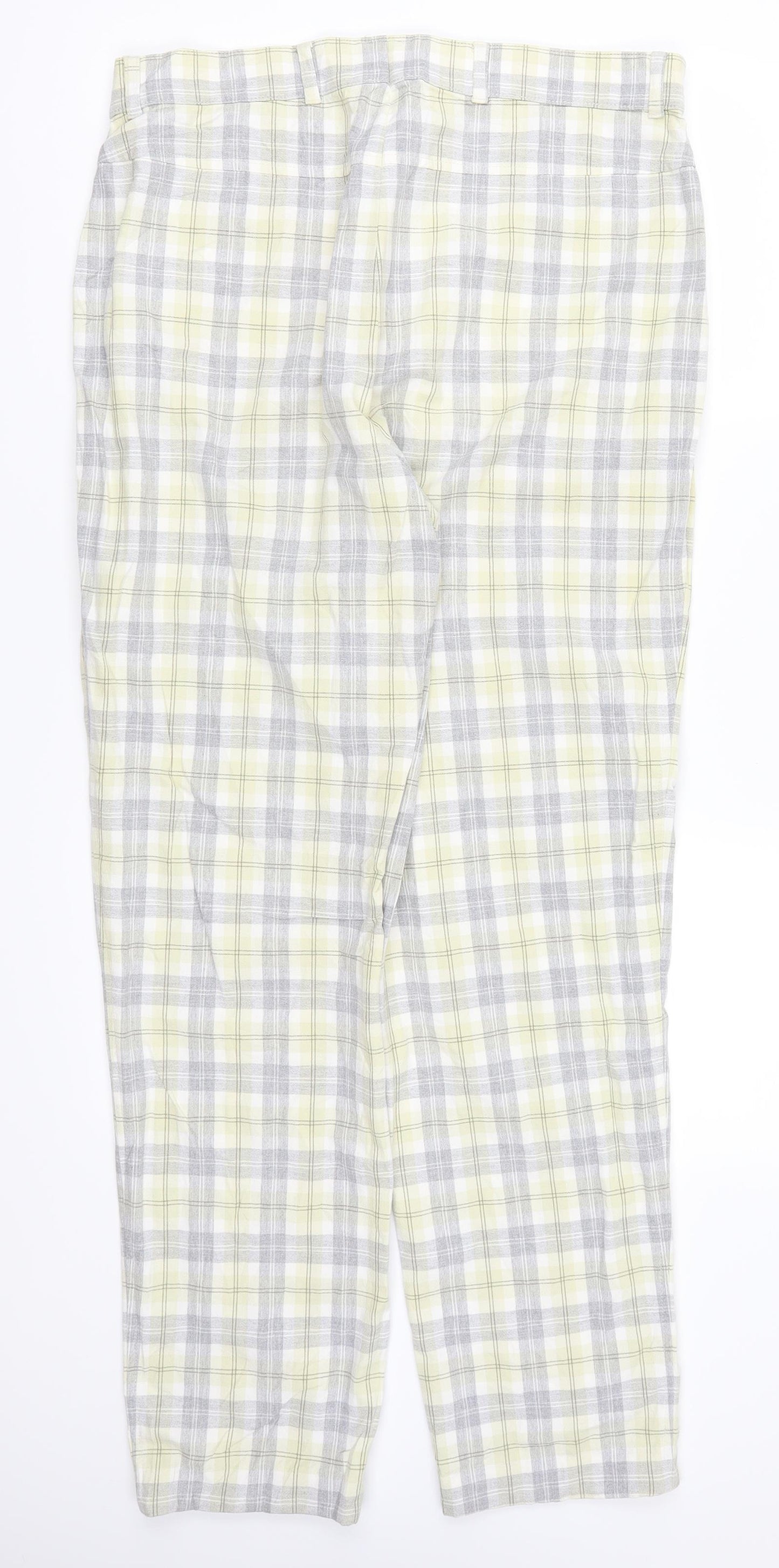 Zefrees Womens Yellow Check  Trousers  Size 14 L20 in