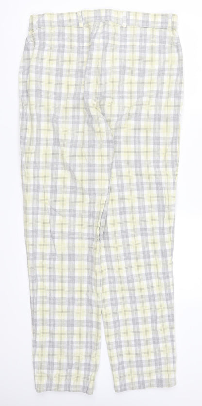 Zefrees Womens Yellow Check  Trousers  Size 14 L20 in