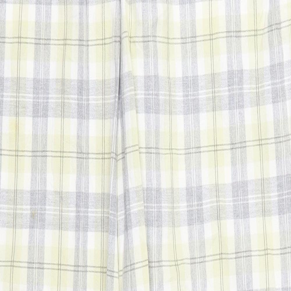 Zefrees Womens Yellow Check  Trousers  Size 14 L20 in