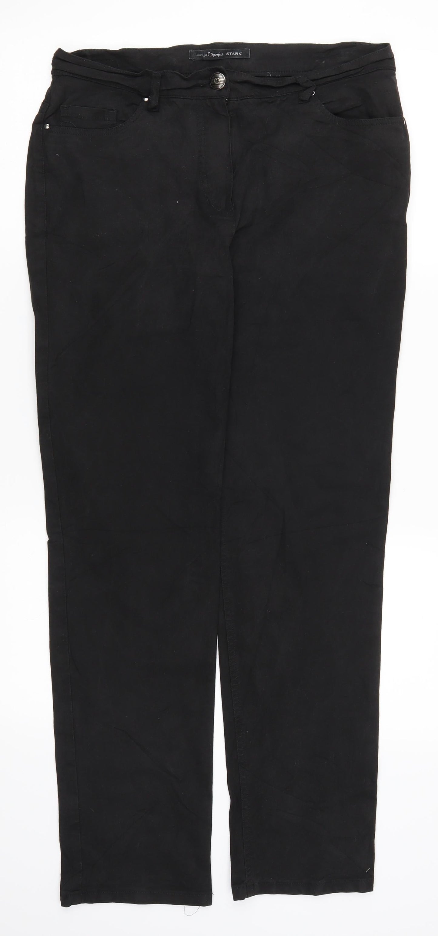 Womens UK Size 14 Stark Regular Fit  Black Trousers