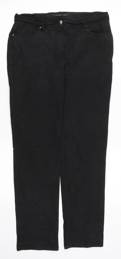 Womens UK Size 14 Stark Regular Fit  Black Trousers