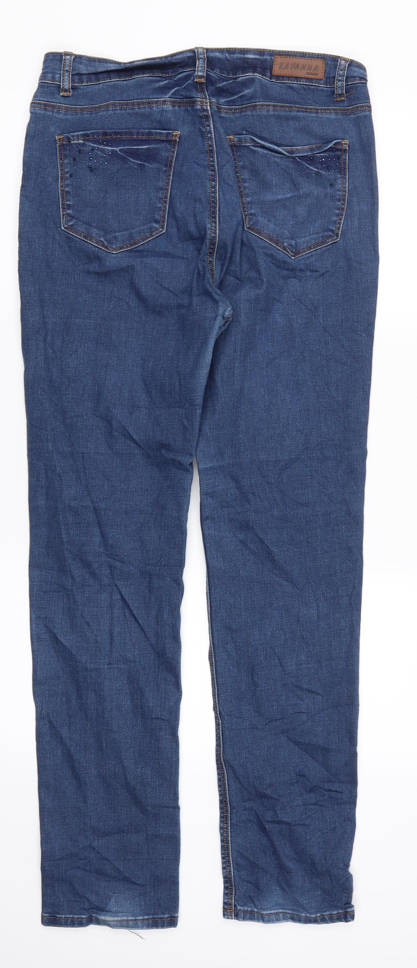 Zavanna Womens Blue  Denim Straight Jeans Size 32 in L31 in