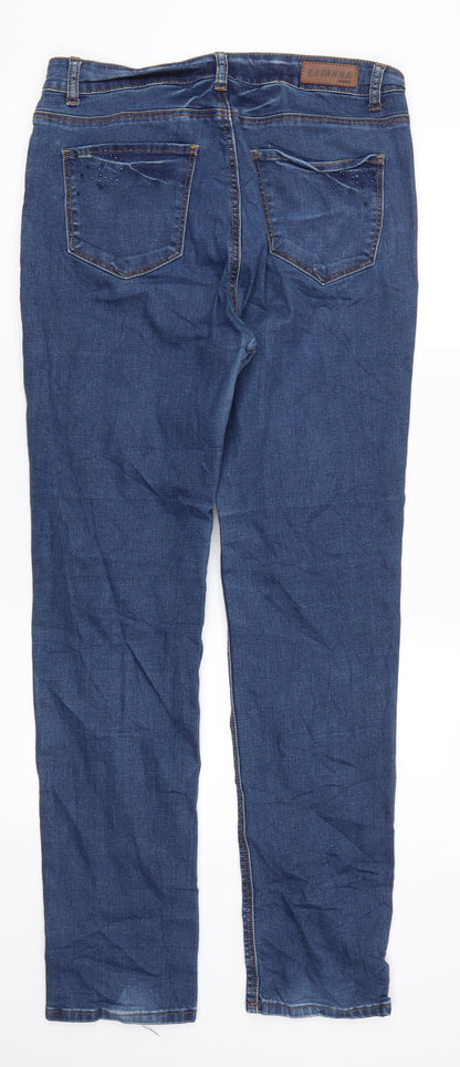 Zavanna Womens Blue  Denim Straight Jeans Size 32 in L31 in