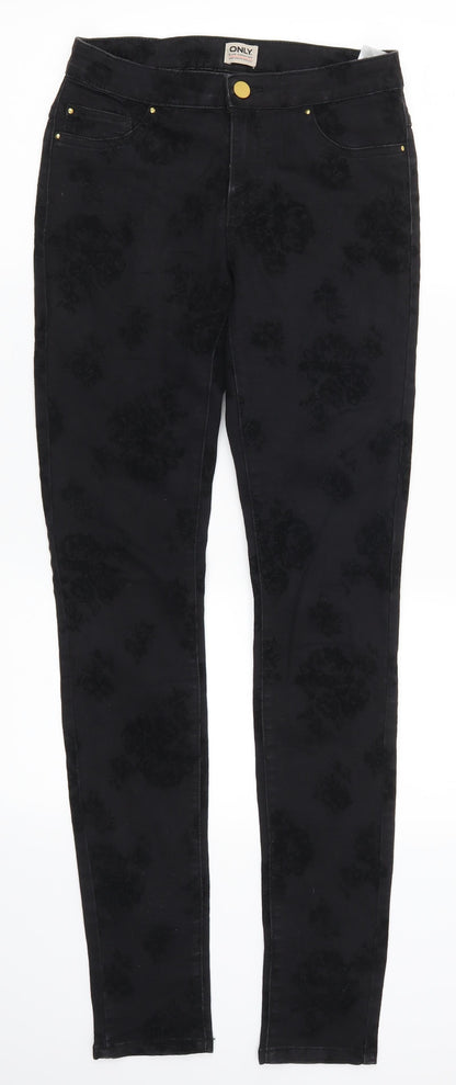 Only Womens  Floral Denim Skinny Jeans Size S L32 in