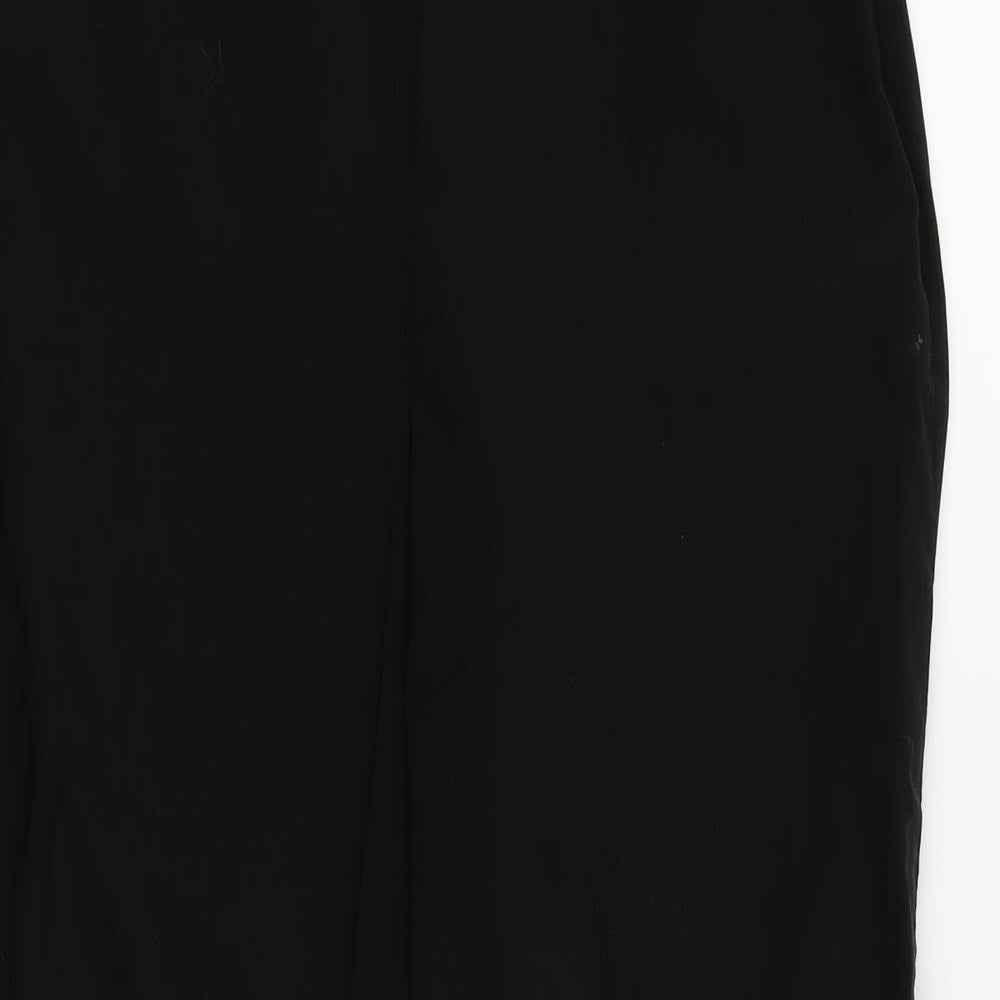 George Womens Black   Trousers  Size 14 L25 in - side zip,buttons on legs
