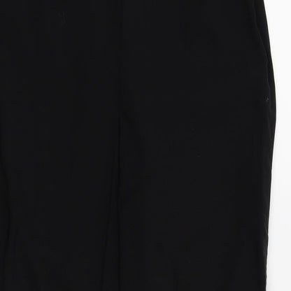 George Womens Black   Trousers  Size 14 L25 in - side zip,buttons on legs