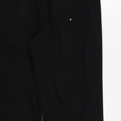 George Womens Black   Trousers  Size 14 L25 in - side zip,buttons on legs