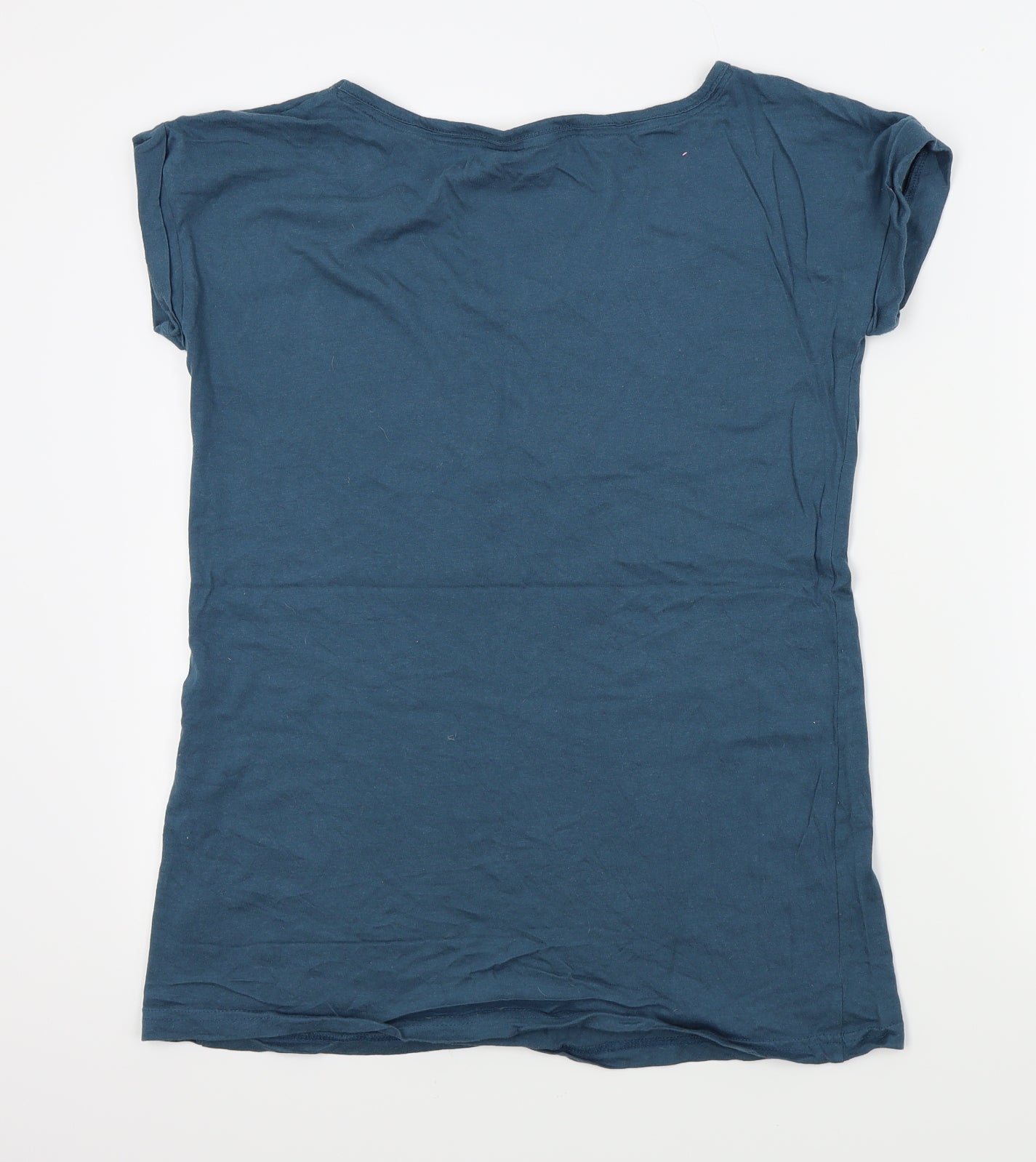 Avon Womens Blue Houndstooth  Basic T-Shirt Size 10  - LET IT SNOW