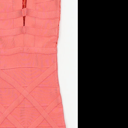 Preworn Womens Pink Geometric  A-Line  Size S