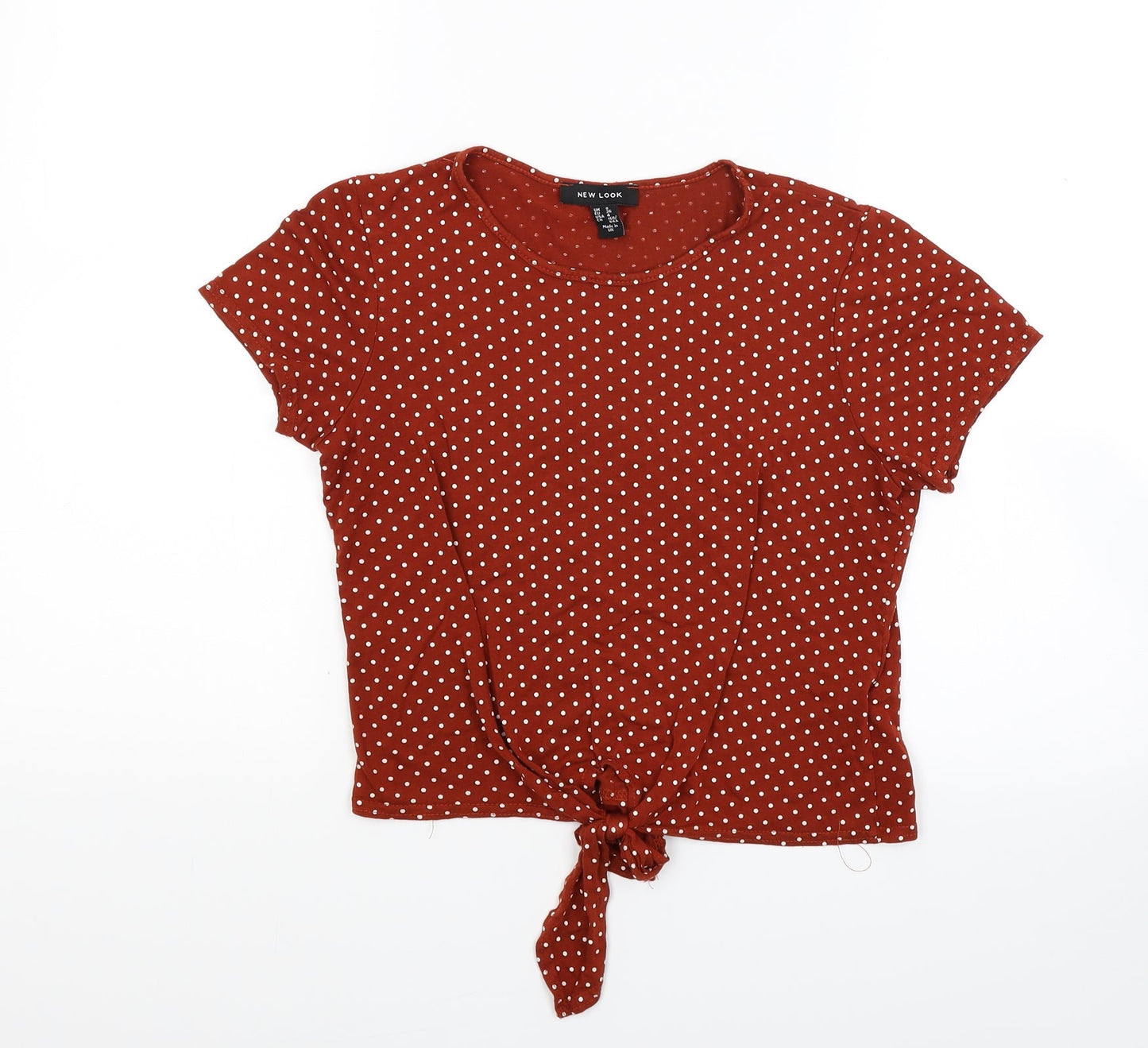Womens UK Size 8 New Look Brown Basic T-Shirt