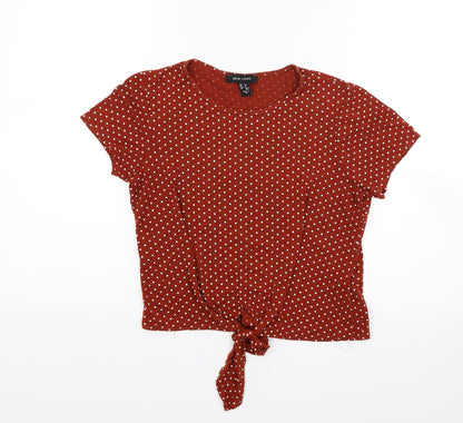 Womens UK Size 8 New Look Brown Basic T-Shirt