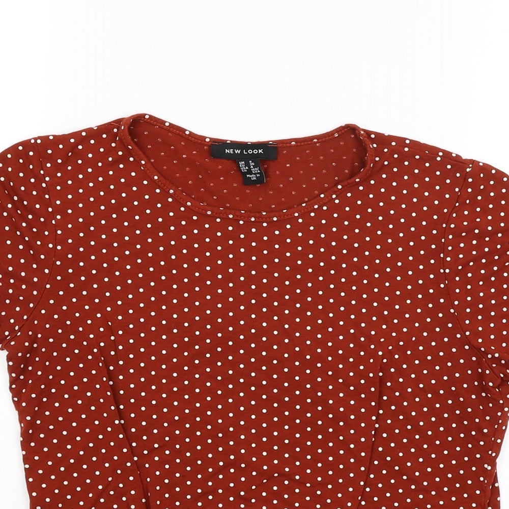 Womens UK Size 8 New Look Brown Basic T-Shirt