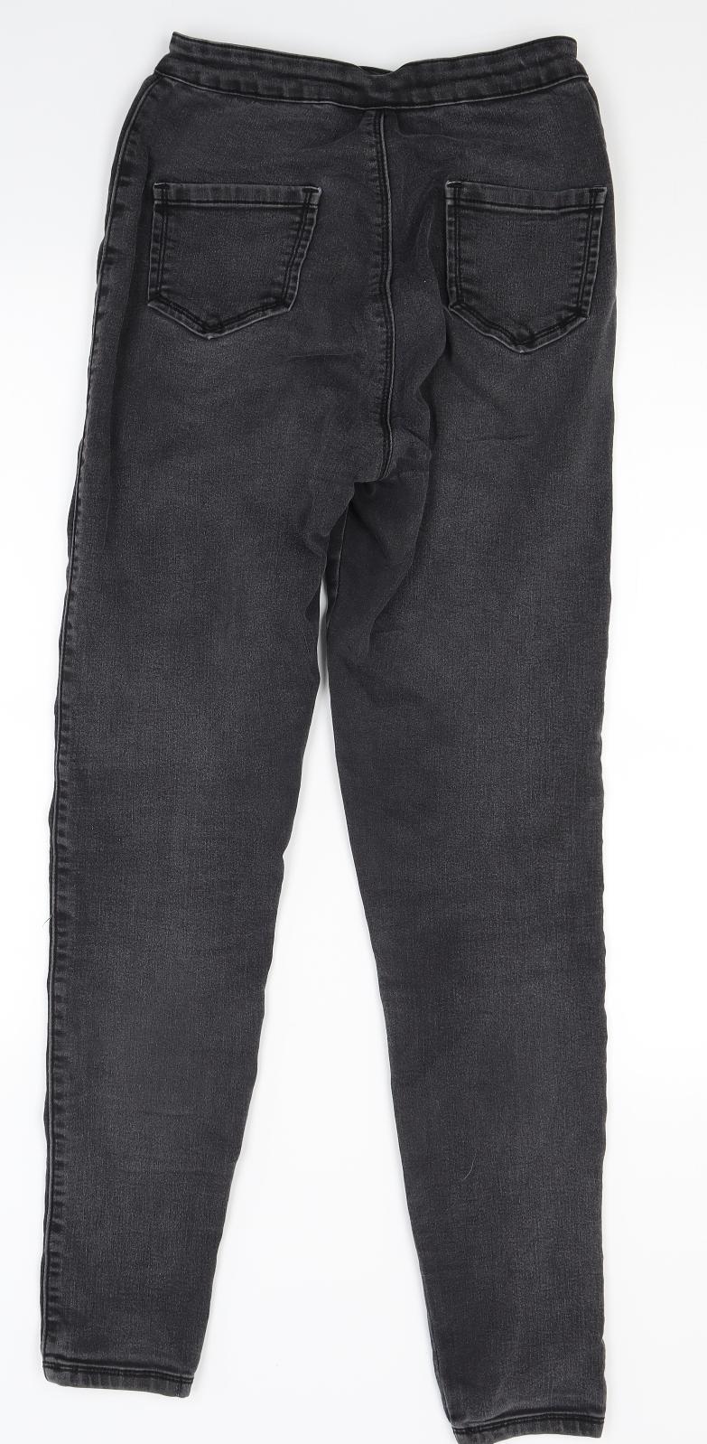 Missguided Womens Black  Denim Jegging Jeans Size 8 L27 in