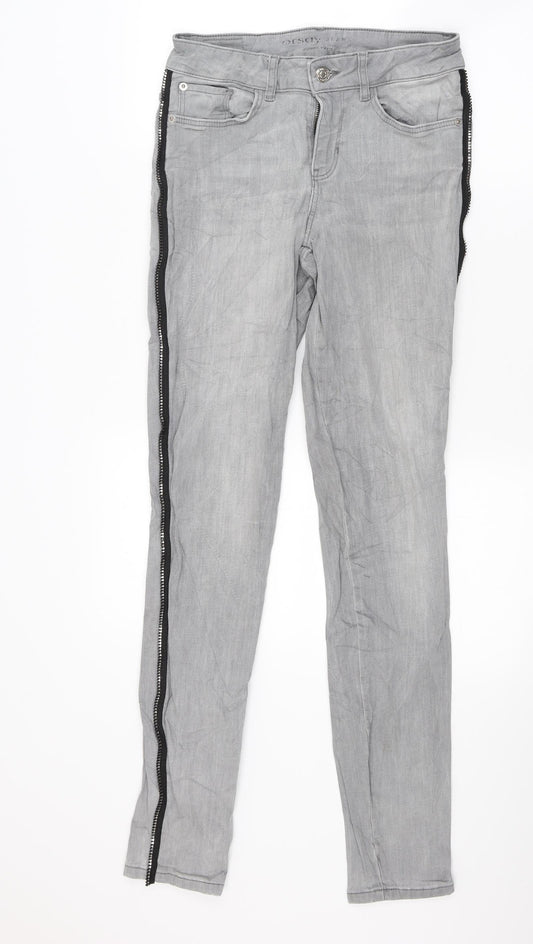 ORSAY Womens Grey  Denim Skinny Jeans Size 8 L28 in