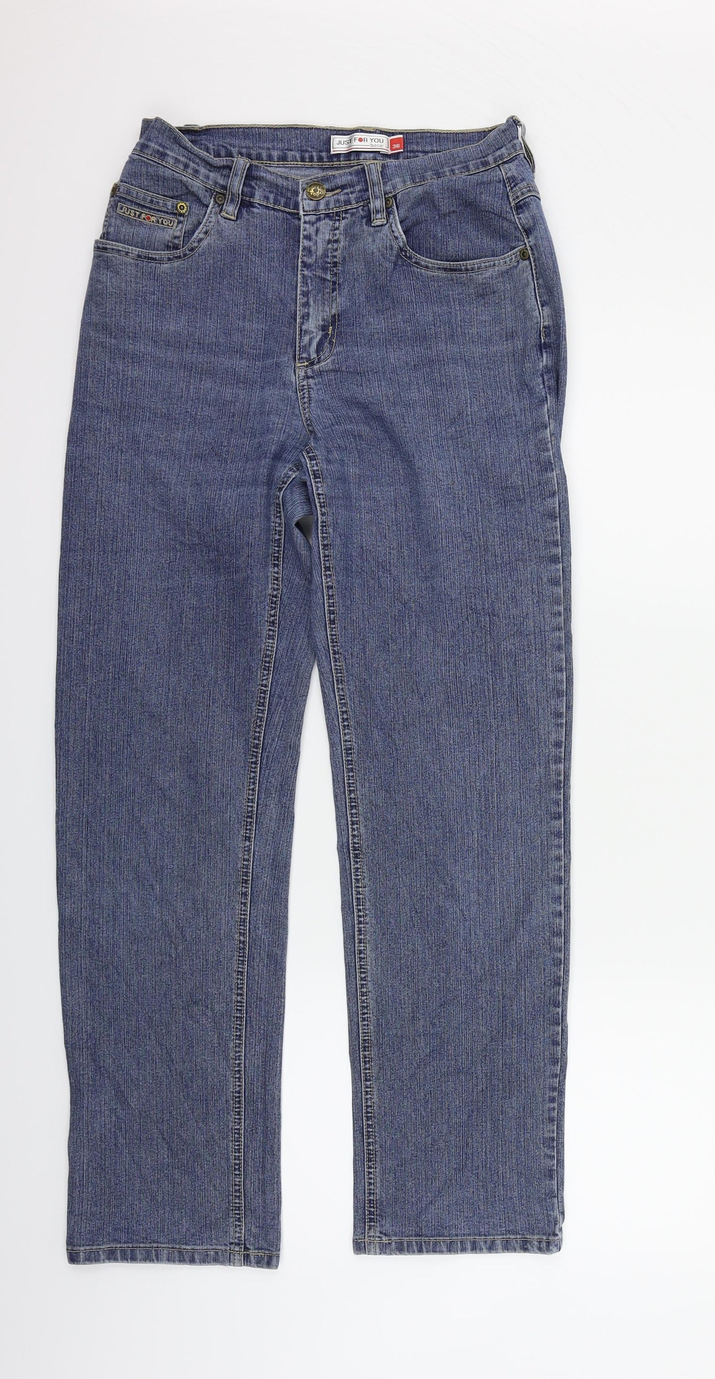 JUST FOR YOU Womens Blue   Straight Jeans Size 8 L26 in
