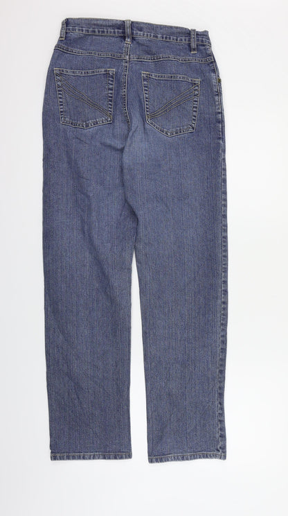 JUST FOR YOU Womens Blue   Straight Jeans Size 8 L26 in