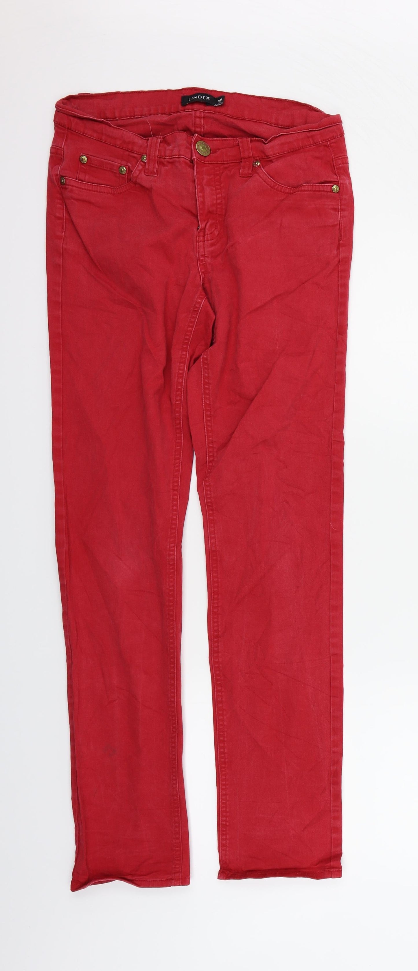 Womens UK Size 10 Lindex Regular Fit Skinny Red Jeans