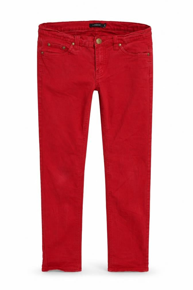 Womens UK Size 10 Lindex Regular Fit Skinny Red Jeans